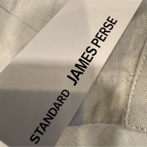 James Perse Women’s 100% LINEN Button Down Shirt Light Taupe Size M (2) NWT - Picture 5 of 12
